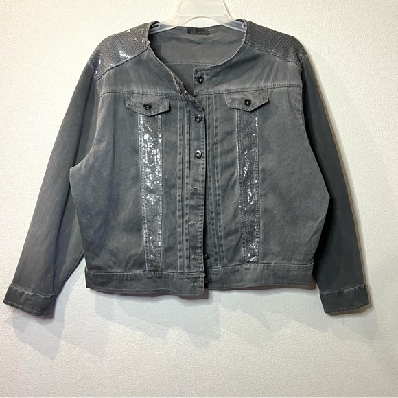 LA BASS Sequined Denim Jackets - Picture 4 of 15